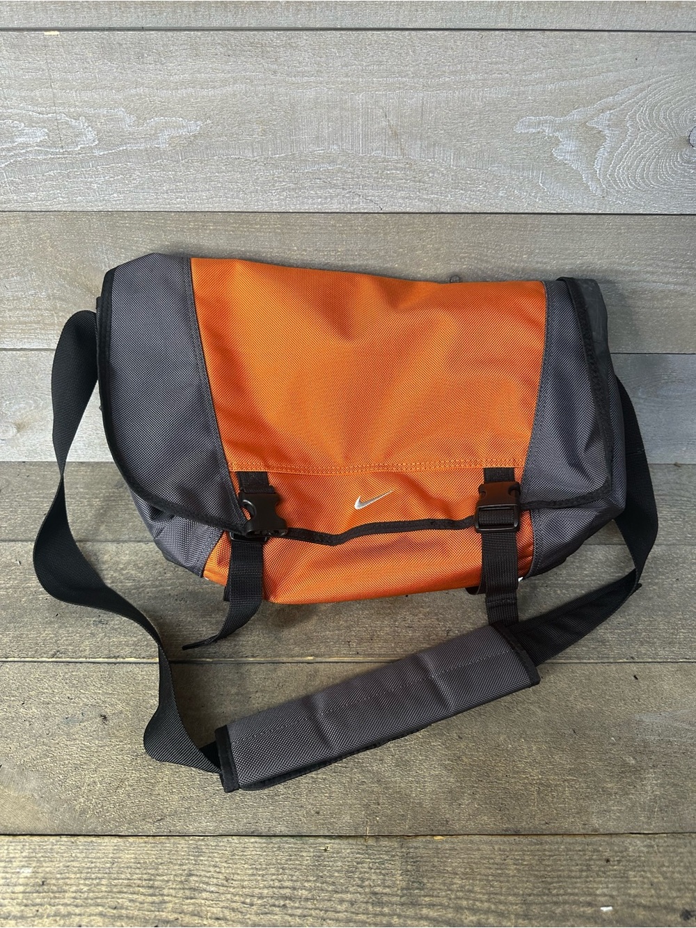 Vintage Nike Center Swoosh Sample Cross Body Messenger Bag Orange